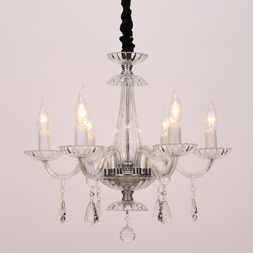 евтин кристален полилей за всекидневна 6 крушкиLompelia/Aca lighting