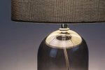 настолна лампа от тонирано стъкло със сив текстилен абажур Rabalux /Luxin