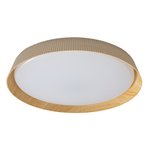 LED димираща ССТ плафониера с дистанционно управление бежов/дърво Midas/Alfa