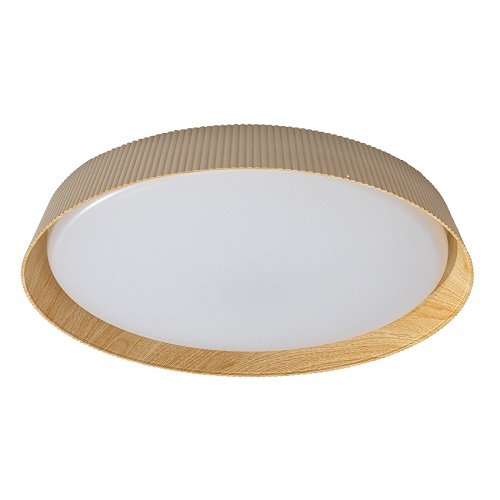 LED димираща ССТ плафониера с дистанционно управление бежов/дърво Midas/Alfa