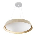 LED димираща ССТ плафониера с дистанционно управление бежов/дърво Midas/Alfa
