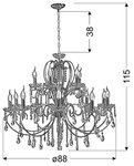 кристален полилей за хотел,всекидневна Aurora/Candellux