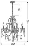 кристален полилей евтин за спалня  Aurora/Candellux