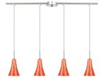 полилей с оранжеви стъкла 4 крушки Rufi,Candellux