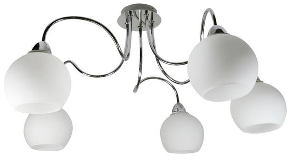 Полилей за нисък таван с 5 крушки,стъкло  Nelda/Candellux