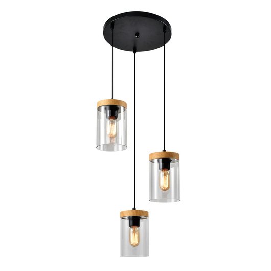 евтин полилей с 3 крушки дърво хол трапезария Wels/Candellux