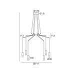 полилей модерен черен Teres/Aca lighting